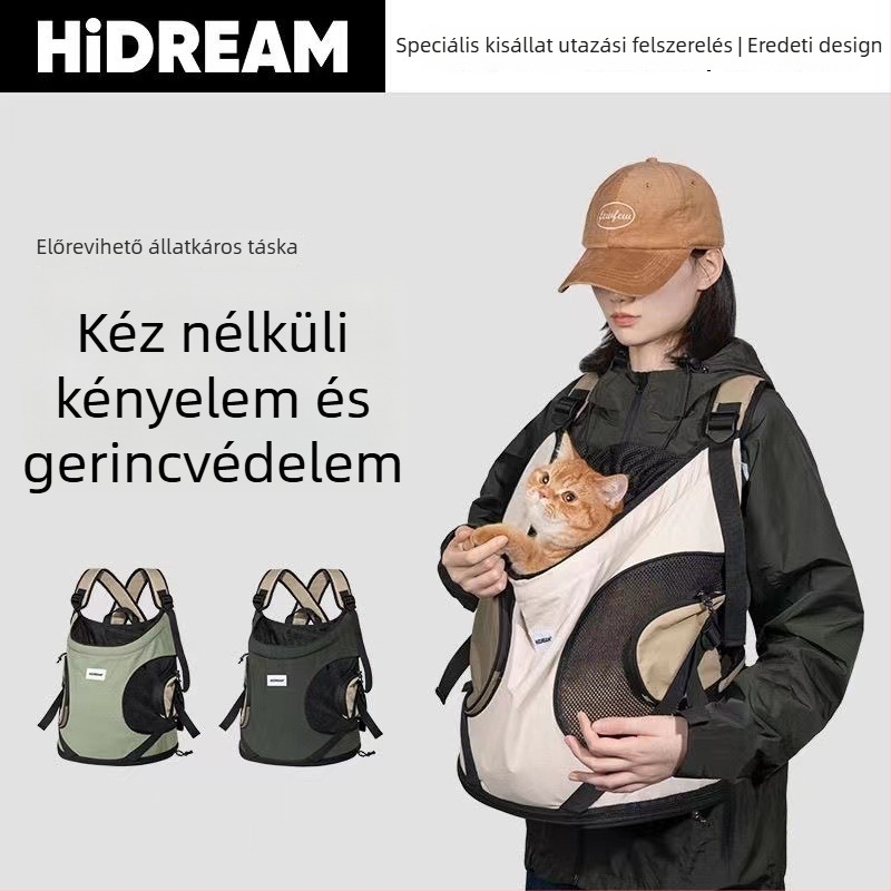 Hidream Macska hátizsák – lélegző előre hozzáférhető hordozó, nylon