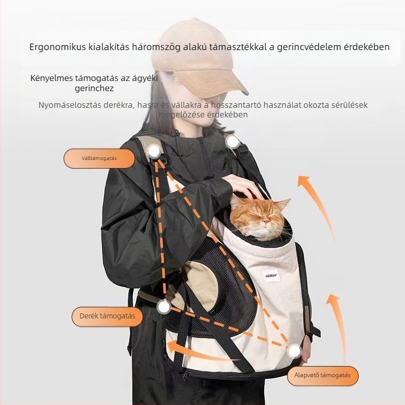 Hidream Macska hátizsák – lélegző előre hozzáférhető hordozó, nylon