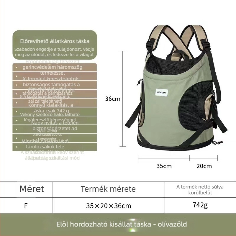 Hidream Macska hátizsák – lélegző előre hozzáférhető hordozó, nylon