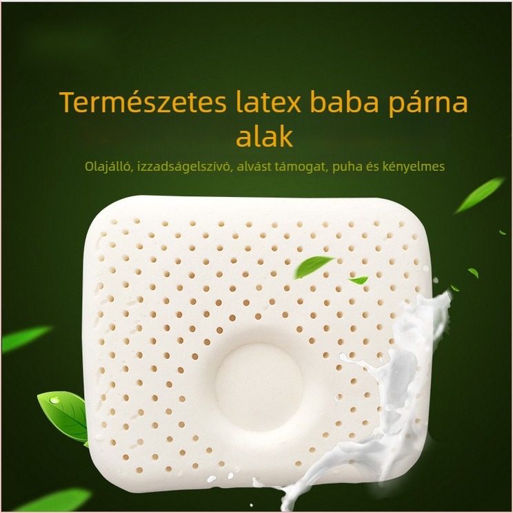 Természetes latex babafej-formázó párna, téglalap alakú, légáteresztő egész évben, 0-14 éveseknek
