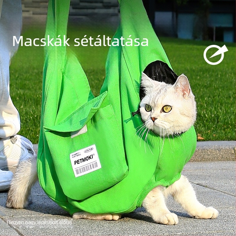 Macska utazótáska vászonból, légáteresztő, keresztpántos, nagy kapacitás