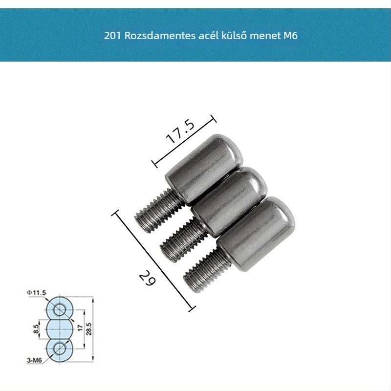 Háromcsuklós rozsdamentes acél elosztó szekrény M6/M8, anyag 201/304