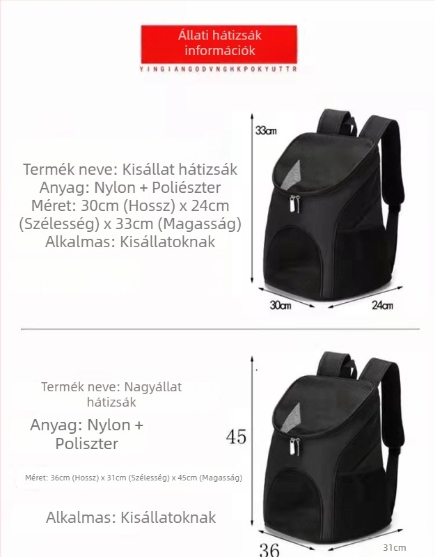 Kang Xuan poliészter kisállat vállon átvehető táska, összecsukható mellkas stílusú hátizsák, egyszínű minta, kapacitás 3,0–6,0 kg
