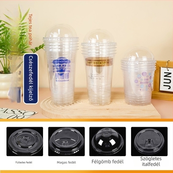 Egyszer használatos PET kávé- és teás pohár, offset nyomtatással, testreszabható, logó nyomtatás elérhető, élelmiszer-csomagoláshoz