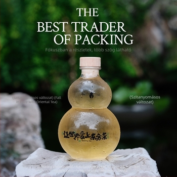 Egyszer használatos, átlátszó műanyag palack hideg teához, kupakkal, 401–500 ml