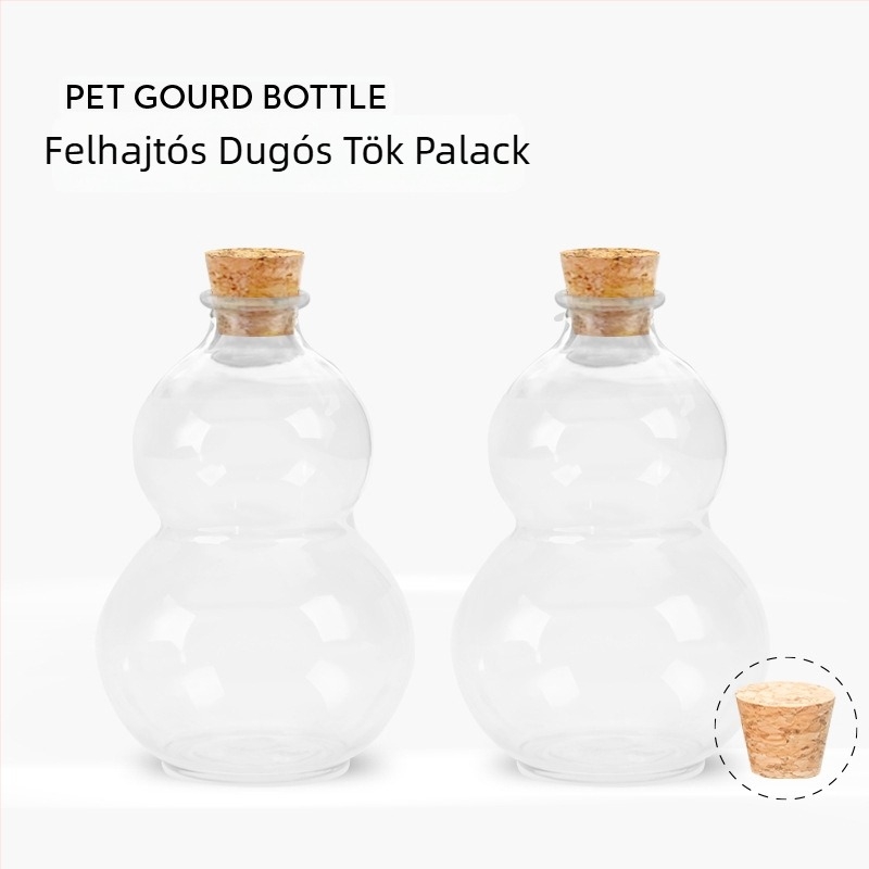 Egyszer használatos, átlátszó műanyag palack hideg teához, kupakkal, 401–500 ml