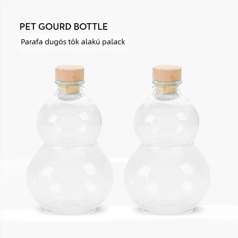 Egyszer használatos, átlátszó műanyag palack hideg teához, kupakkal, 401–500 ml