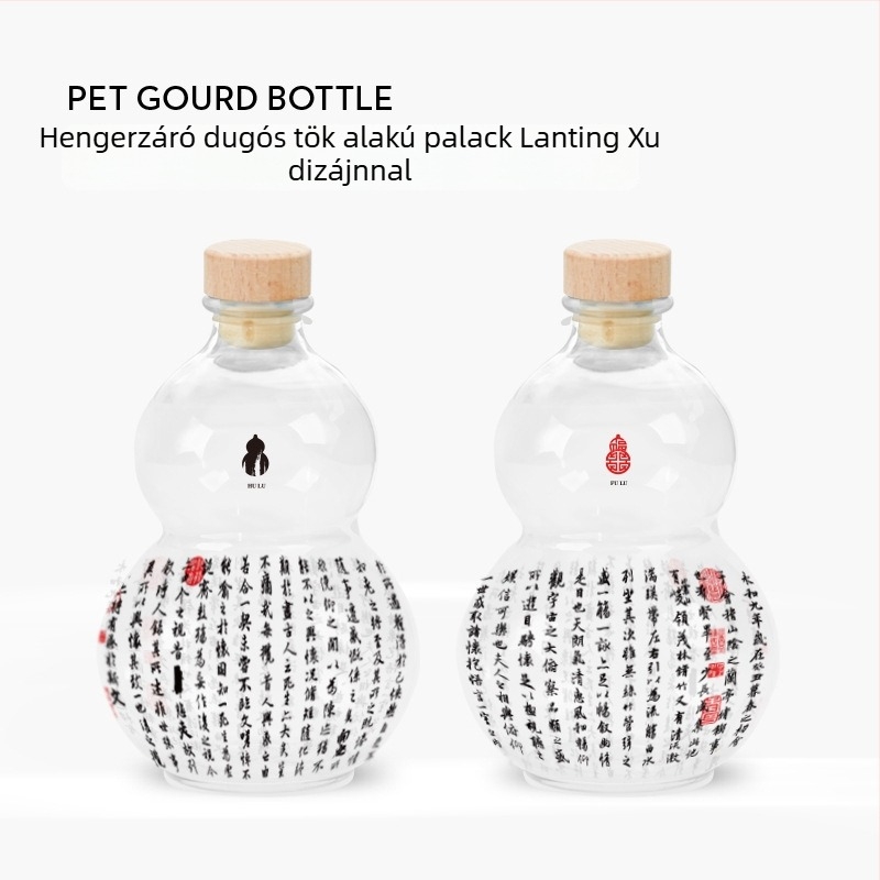 Egyszer használatos, átlátszó műanyag palack hideg teához, kupakkal, 401–500 ml