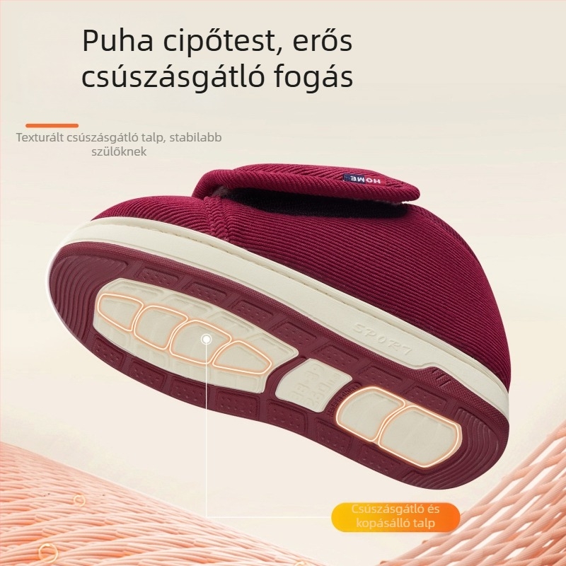Lidani pamut beltéri papucs téli modell csúszásmentes talppal, zárt sarokkal