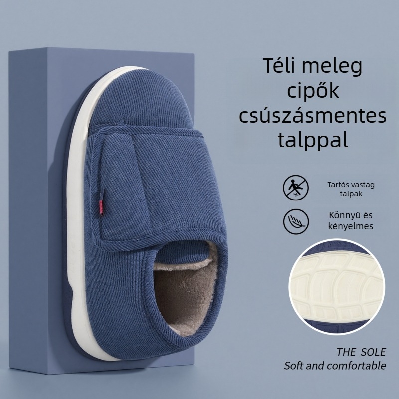 Lidani pamut beltéri papucs téli modell csúszásmentes talppal, zárt sarokkal