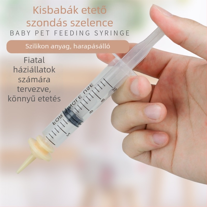 Szilikonból készült etetőszívó folyadékos etetéshez - manuális működés - alkalmas macskáknak, kutyáknak, hörcsögöknek, nyulaknak és madaraknak - 120 db/doboz