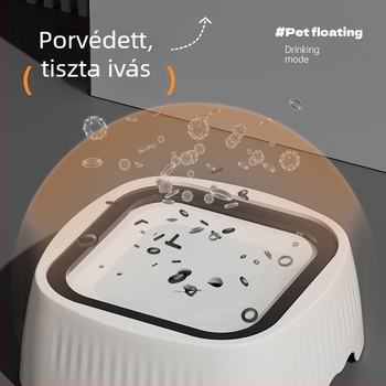 Kutyaitató tál, fröccsenésmentes, lebegő dizájn, függő, megakadályozza a kiborulást, műanyag
