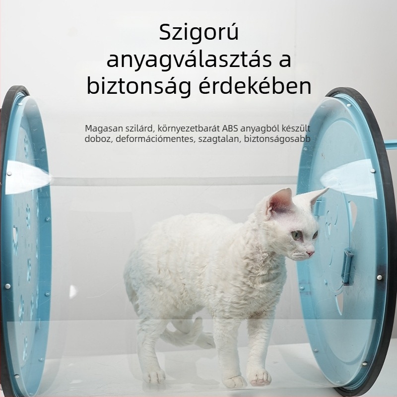 Macska társaságra edző szállító, levehető átlátszó hengerrel, kapacitás 50, márka Xianpet technology, minta Állatok, kategória Kisállat táska, keménység közepes