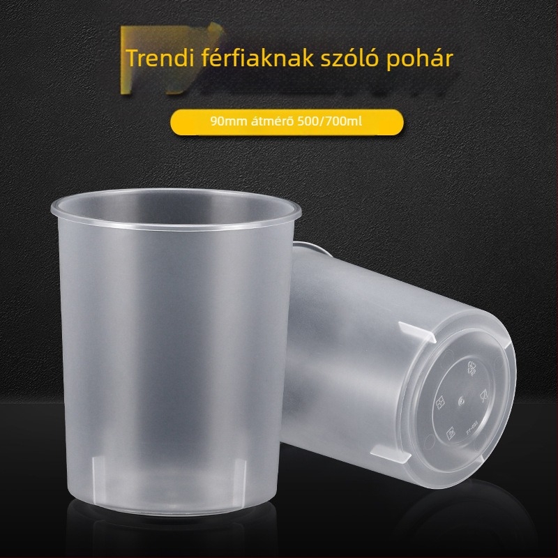 Egyszer használatos PP pohár 90 mm átmérőjű, hideg italokhoz – tej-tea és kávéhoz, 501–600 ml, kerek, injektálással formázott pohár
