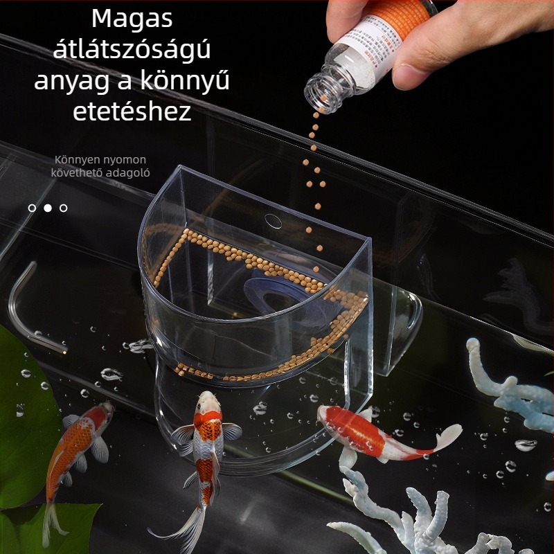 Weibi polisztirol akváriumi etető dupla szívókoronggal, félkör alakú kialakítás, automata etetés (Modell S076002)
