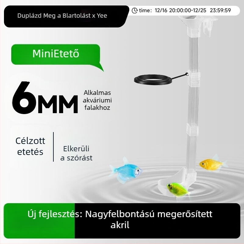 Akvarisztikus etetőgyűrű rögzített etetésre halak és garnélarák számára, akril, Yee márka