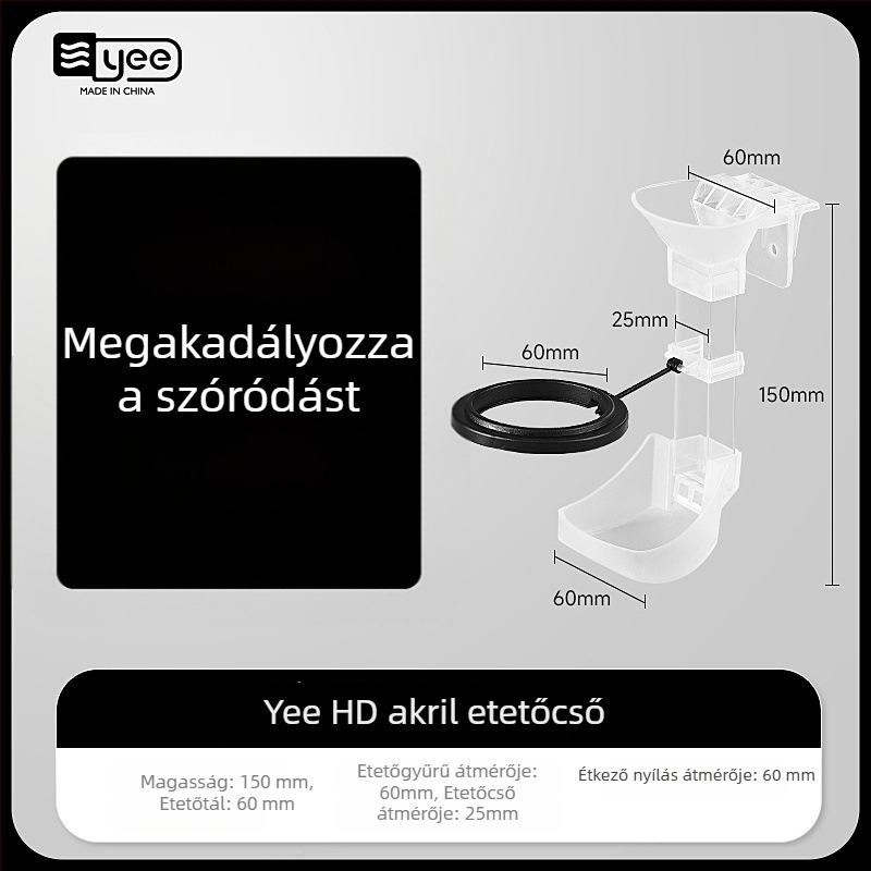 Akvarisztikus etetőgyűrű rögzített etetésre halak és garnélarák számára, akril, Yee márka