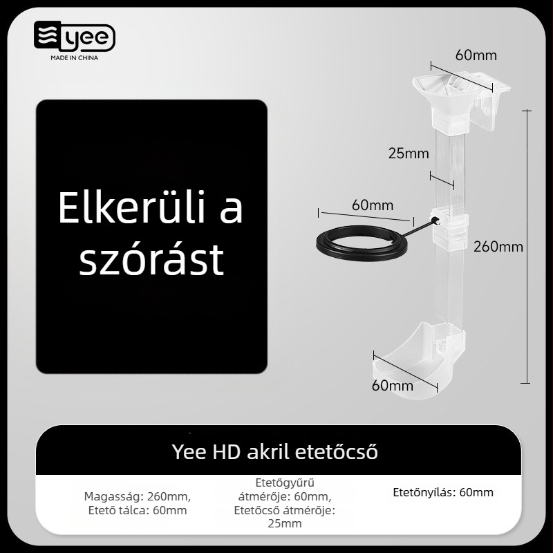 Akvarisztikus etetőgyűrű rögzített etetésre halak és garnélarák számára, akril, Yee márka