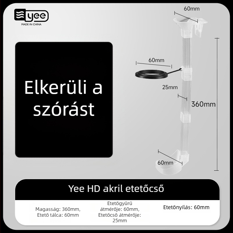 Akvarisztikus etetőgyűrű rögzített etetésre halak és garnélarák számára, akril, Yee márka