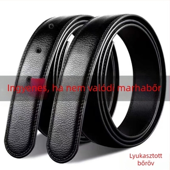 Férfi bőröv tűcsattal, kétoldalas marhahúsbőr, ötvözet csattal, szélesség 2–4 cm, dombornyomott felület