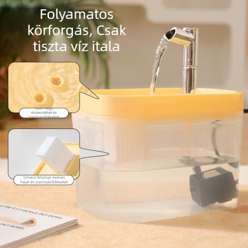 Háziállat itató, 1.5 L kapacitással, automata macskavíz-ellátó, csendes keringő víz, PP anyag