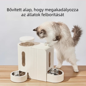 Macska- és kutya automata víz- és etetőadagoló, mindent egy készülékben – etetésre és ivásra, műanyag, mpets, 2 darabos csomag