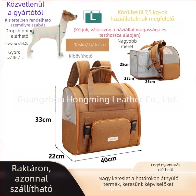 Kinyitható macska szállító hátizsák – légáteresztő, hordozható, autóhoz, 6 kg kapacitás