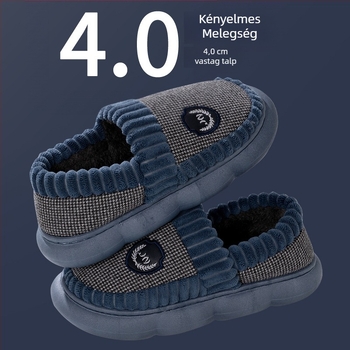 Férfi téli pamut papucs, EXTRA NAGY MÉRET, 2024-es modell, beltéri használatra, csúszásmentes talp, meleg, fleece béléses, vastag talp
