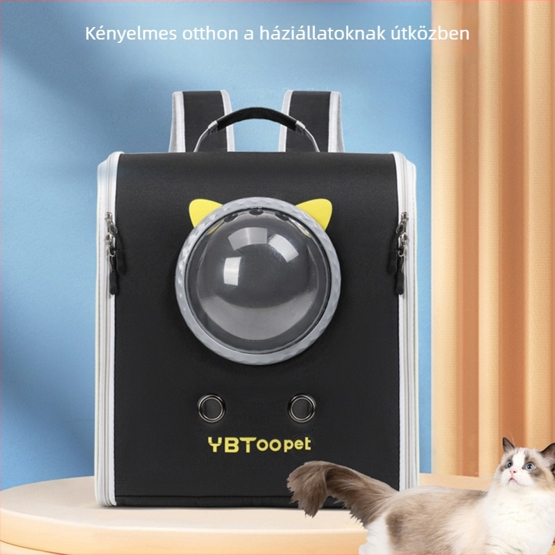Háziállat hátizsák macskáknak és kutyáknak, űr kapszula dizájn, anyag Oxford+PC, kapacitás 7,5 kg-ig, márka Ybtoopet