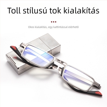 Csavarmentes összecsukható olvasószemüveg férfiaknak középkorúaknak és időseknek, kékfény elleni védelem, HD minőség, zsebméret, ultra könnyű