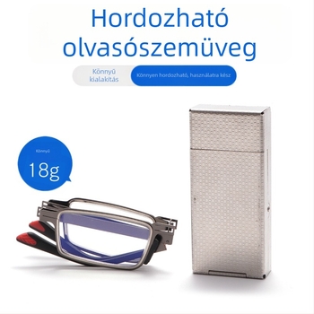 Csavarmentes összecsukható olvasószemüveg férfiaknak középkorúaknak és időseknek, kékfény elleni védelem, HD minőség, zsebméret, ultra könnyű