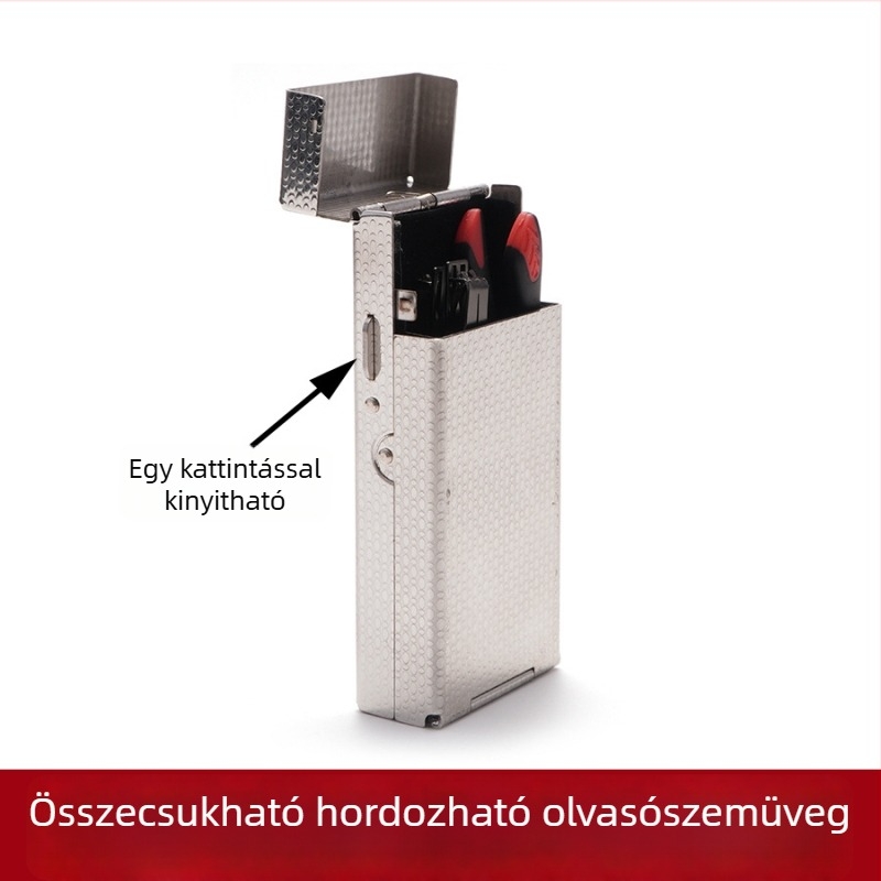 Csavarmentes összecsukható olvasószemüveg férfiaknak középkorúaknak és időseknek, kékfény elleni védelem, HD minőség, zsebméret, ultra könnyű