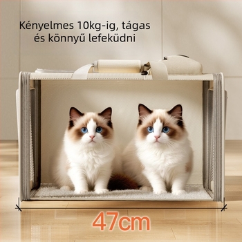 Macska és kis kutya szállító táska — lélegző, összecsukható autóhoz, Oxford anyag, kapacitás 30000, 3-5 kg közötti testsúlyhoz