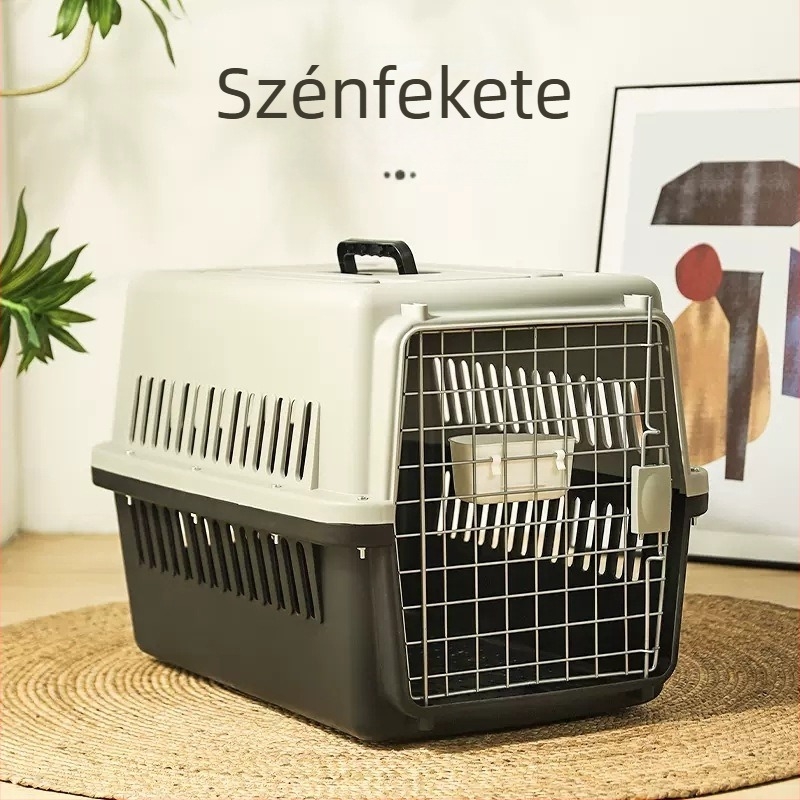 Hordozható macska szállító ketrec utazáshoz, méretek 48x32x30 cm, PP+ABS konstrukció