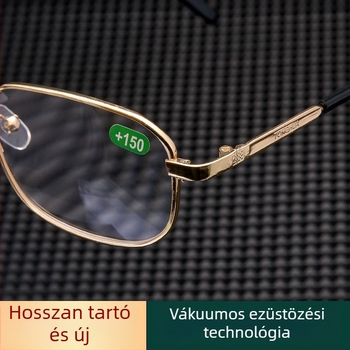 Olvasószemüveg TAC aszférikus lencsékkel, fém ovális keret, teljes keret, modell 2588, személyre szabott stílus idős férfiaknak