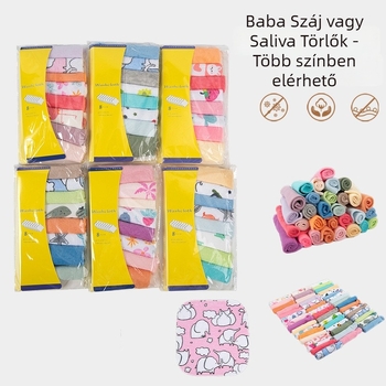 Nyálkendők újszülötteknek – terry anyag, pamut, mintás állatok/virágok, uniszex