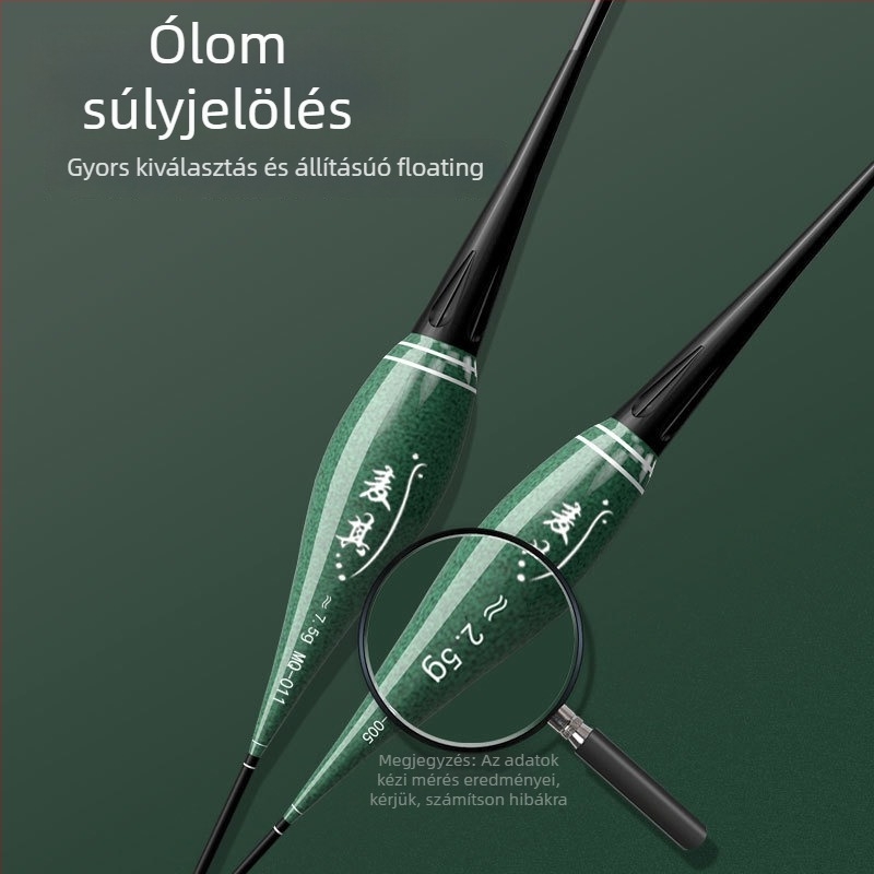 Vertikális sodrású horgászúszó – színváltó, fényes, elektronikus a nappali és éjszakai használathoz; kompozit anyag; márka Powerful merchant.