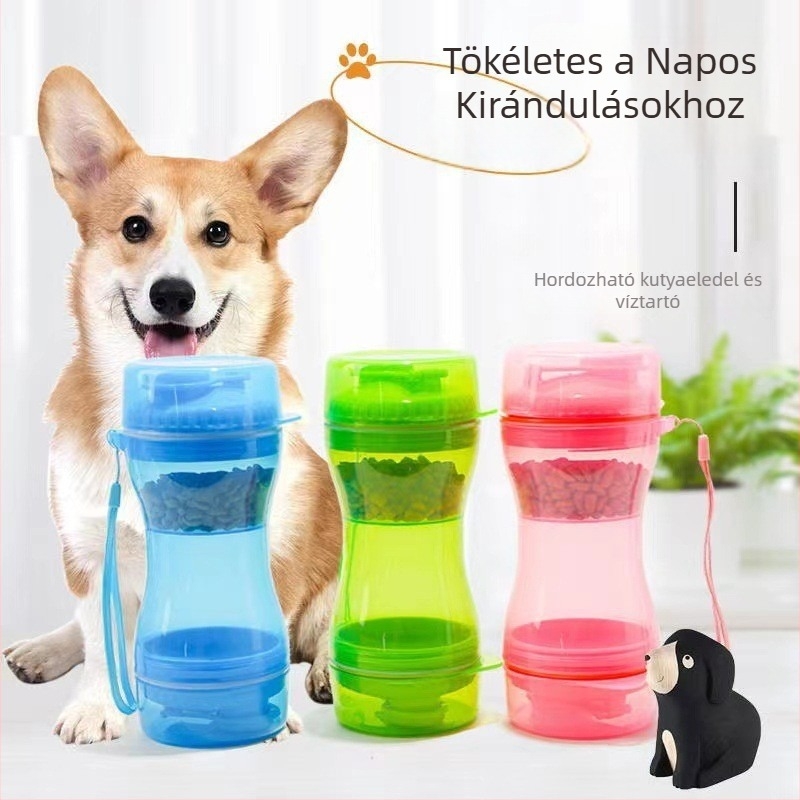 Kutyák számára víztartály — hordozható kültéri vízcsésze automata etetéssel (műanyag; Kína; nem importált)