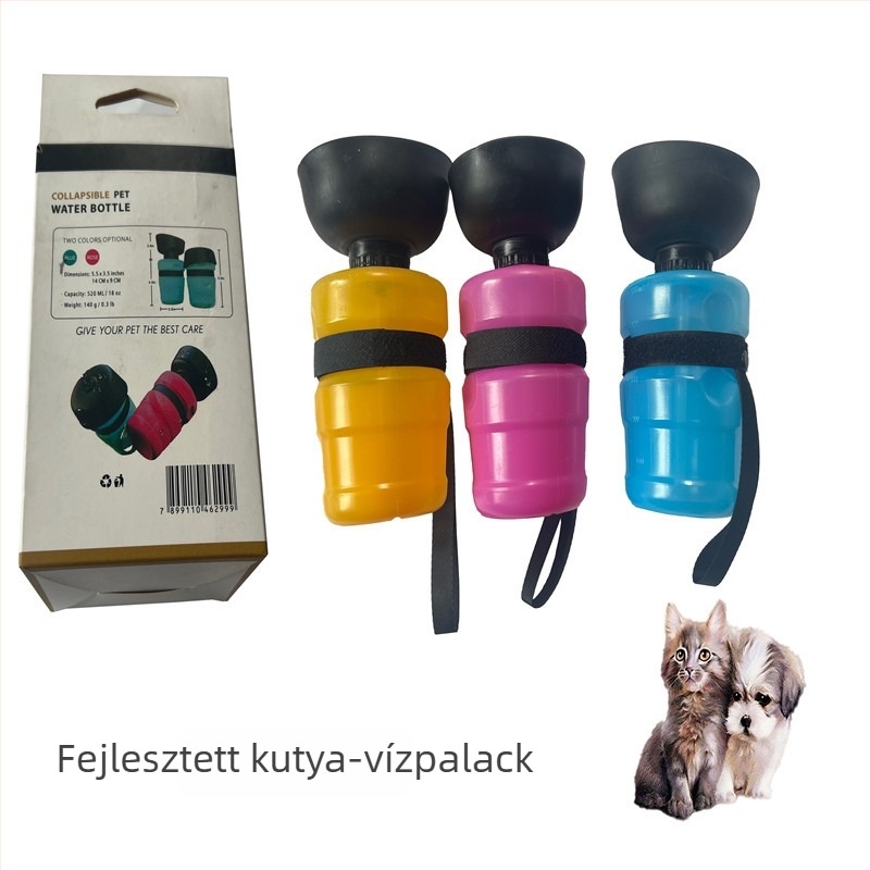 Kutyák számára víztartály — hordozható kültéri vízcsésze automata etetéssel (műanyag; Kína; nem importált)