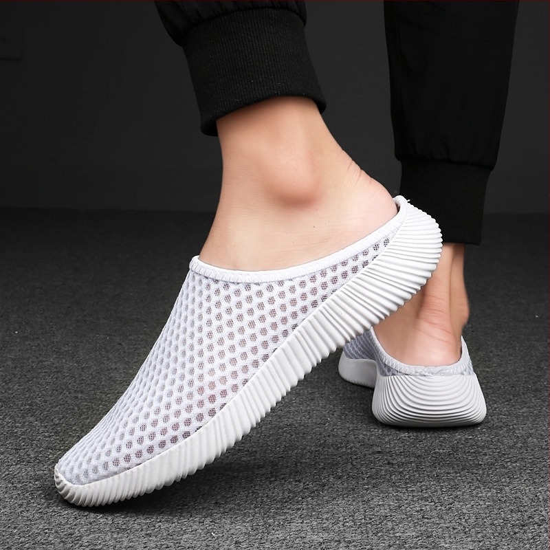Plusz méretű férfi légáteresztő Flyknit slip-on cipő gumitalppal