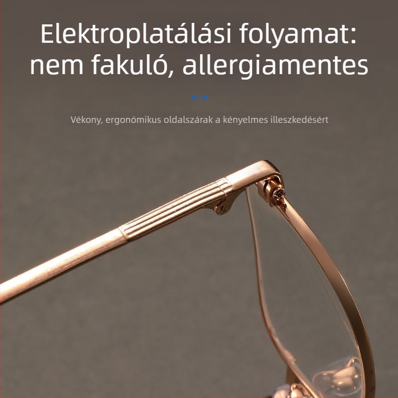 Olvasó szemüveg HD üveglencsékkel, uniszex, fém keretes négyszögletes keret, teljes keret, középkorúak és idősek számára.