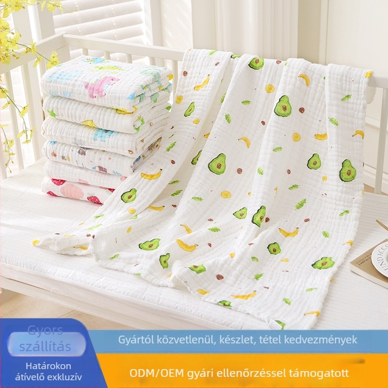 Csecsemő pamut fürdőlepedő és pléd • Egyszerű szövés • Ultra-soft 20 szál • Súly 120–140 g • Csecsemők számára
