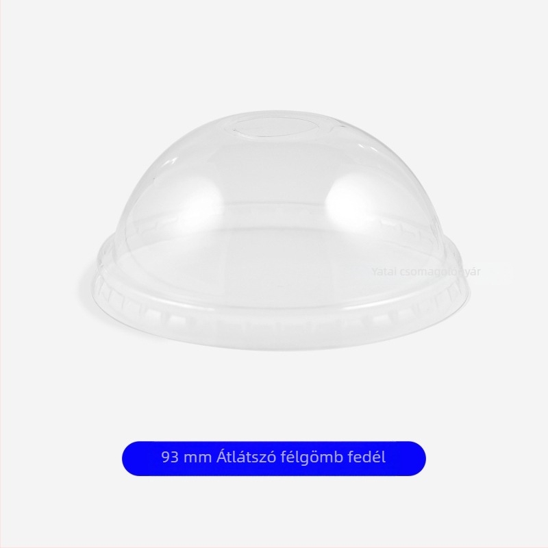 Egyszer használatos PET kávés pohár fedővel, átlátszó műanyag, kapacitás 301–400 ml, kerek forma
