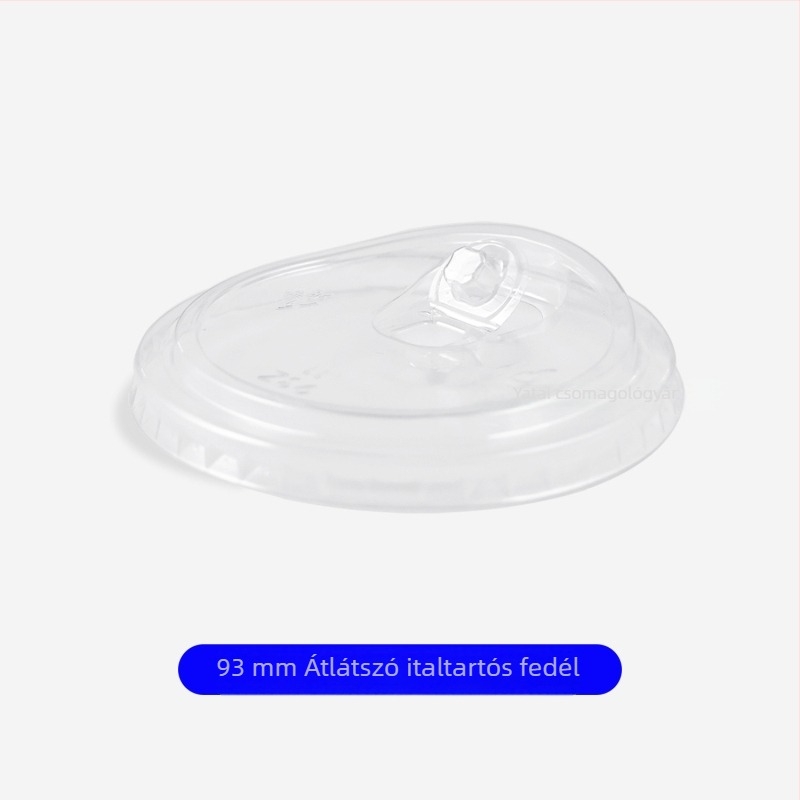 Egyszer használatos PET kávés pohár fedővel, átlátszó műanyag, kapacitás 301–400 ml, kerek forma