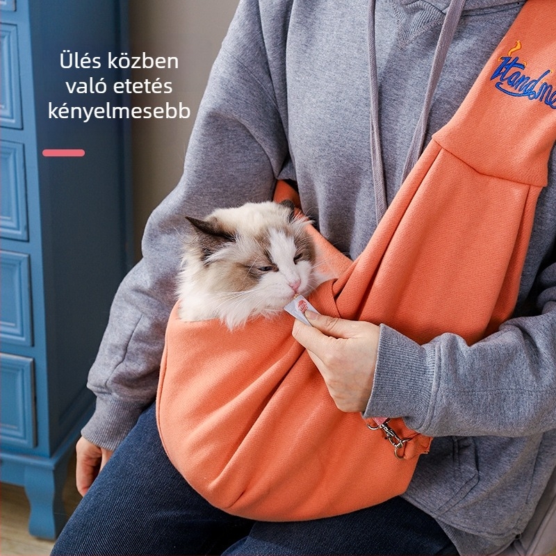 Poliészterből készült kimenő táska házi kedvencek számára, összecsukható, vállon átvetős, légáteresztő, nagy kapacitású