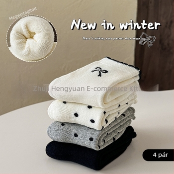 Gyerek zokni, combed cotton 88%, vastag téli, betűs minta, 3–8 éveseknek
