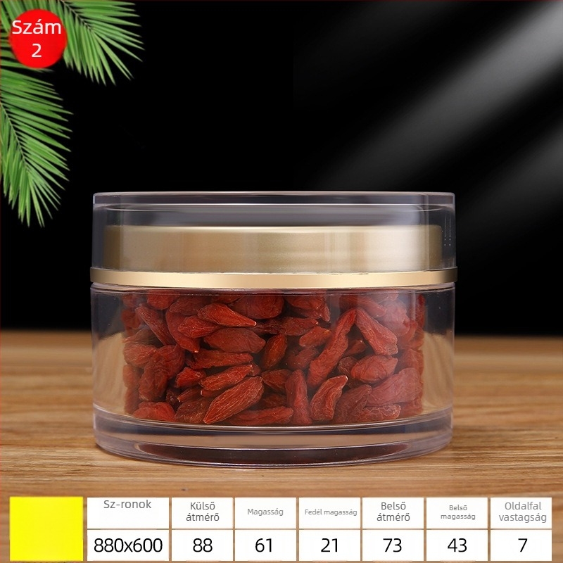 Zárható PS műanyag üveg kupakkal, offset nyomtatású logó, testre szabható egészségügyi csomagoláshoz