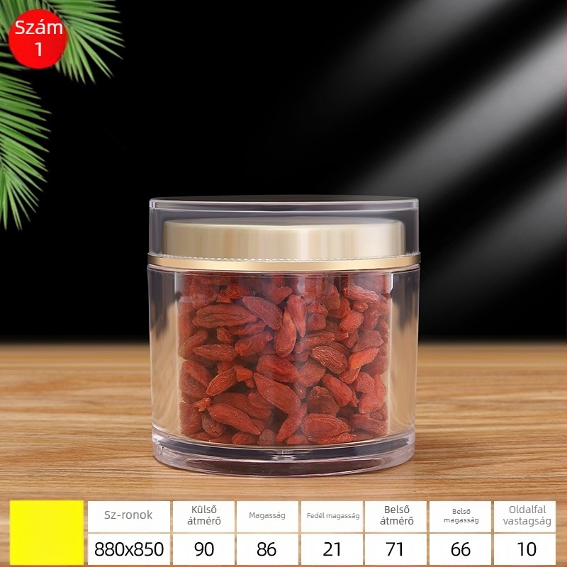 Zárható PS műanyag üveg kupakkal, offset nyomtatású logó, testre szabható egészségügyi csomagoláshoz