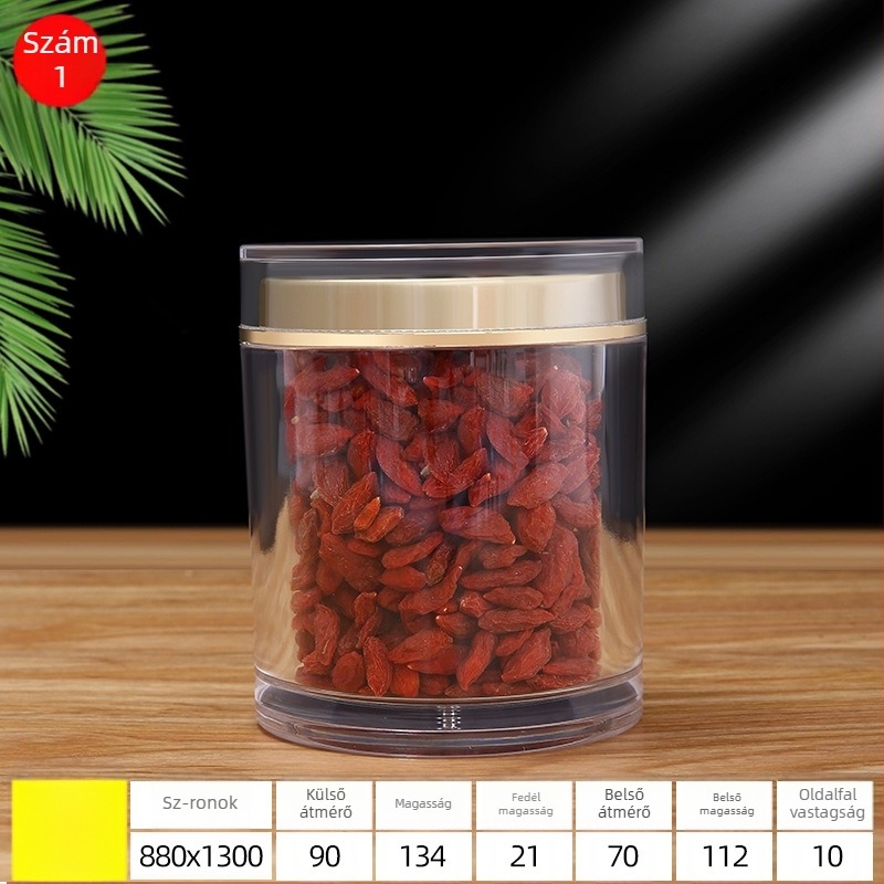 Zárható PS műanyag üveg kupakkal, offset nyomtatású logó, testre szabható egészségügyi csomagoláshoz