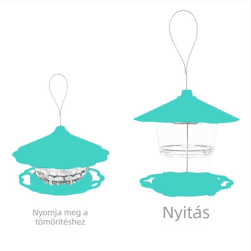 Kültéri madáretető, függőleges, összecsukható, automata etetéssel (Anyag: PP+PS; Márka: Xin shang plastic; Alkalmas: Akvárium)